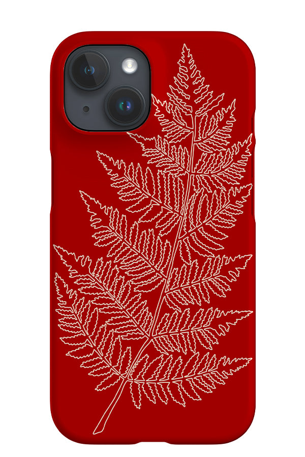 Fern Line Drawing iPhone Phone Case (Red) | Harper & Blake