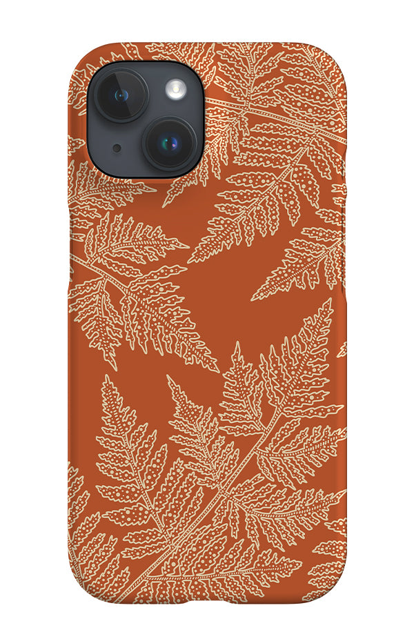 Fern Oversized Scatter iPhone Phone Case (Burnt Orange Beige) | Harper & Blake