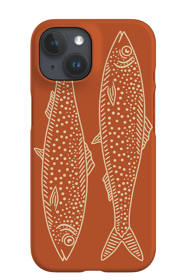 Line Art Fish iPhone Phone Case (Burnt Orange Beige) | Harper & Blake