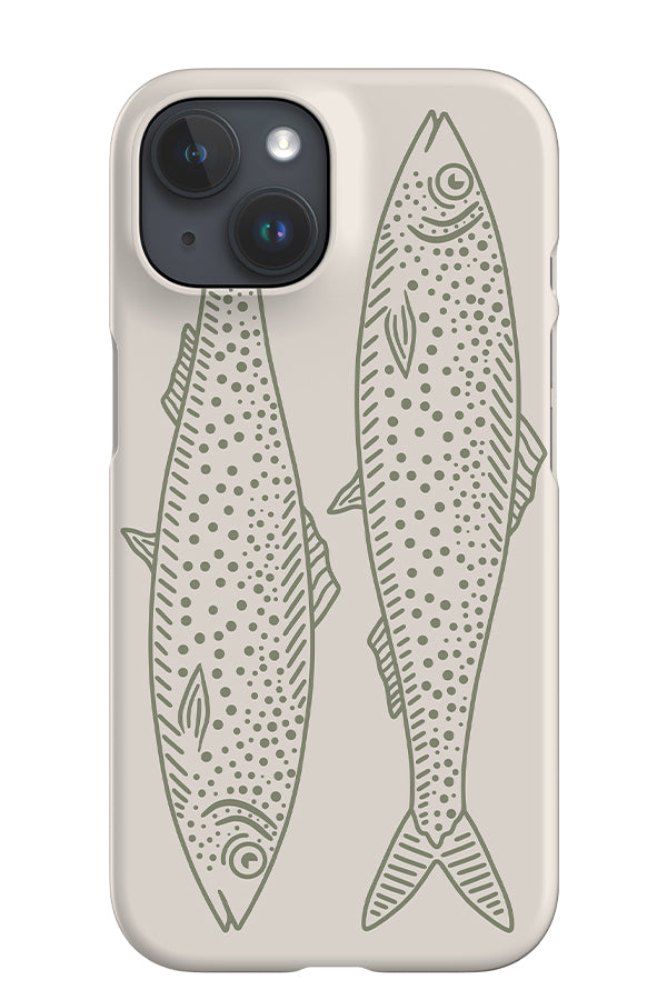Line Art Fish iPhone Phone Case (Linen Moss Green) | Harper & Blake