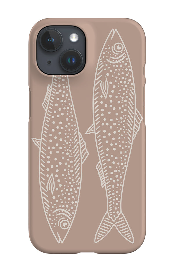 Line Art Fish iPhone Phone Case (Pale Terracotta) | Harper & Blake