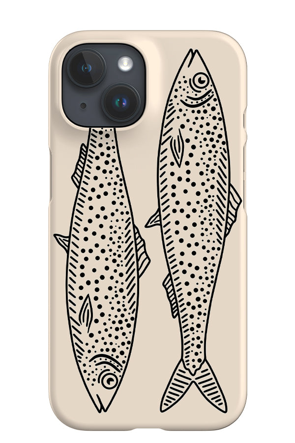 Line Art Fish iPhone Phone Case (White & Black) | Harper & Blake