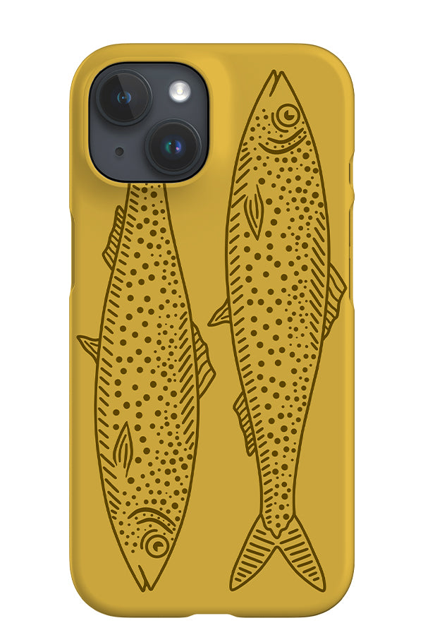Line Art Fish iPhone Phone Case (Yellow) | Harper & Blake