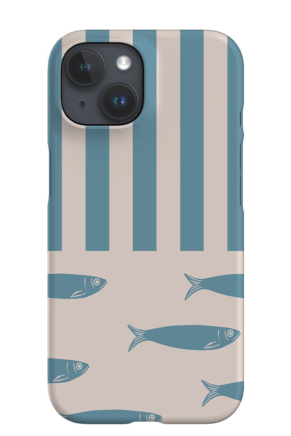 Fish Stripes iPhone Phone Case (Dusty Blue) | Harper & Blake