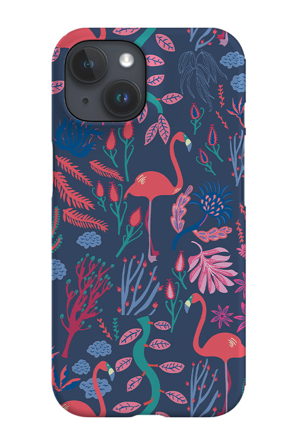 Flamingo By Nina Leth Phone Case (Blue)