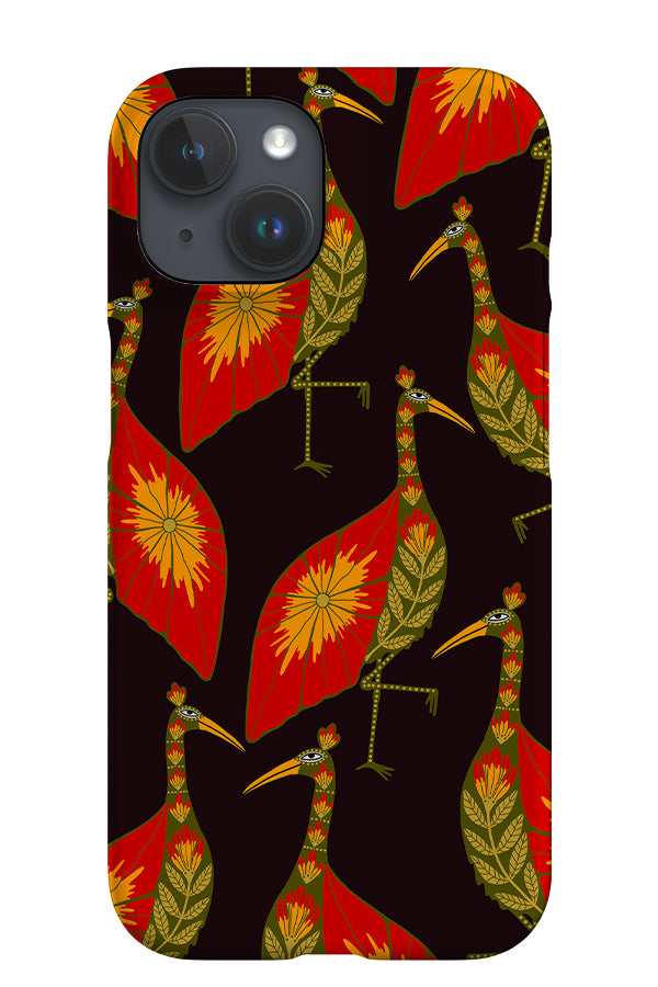 Floral Flamingo Scatter iPhone Phone Case (Black) | Harper & Blake