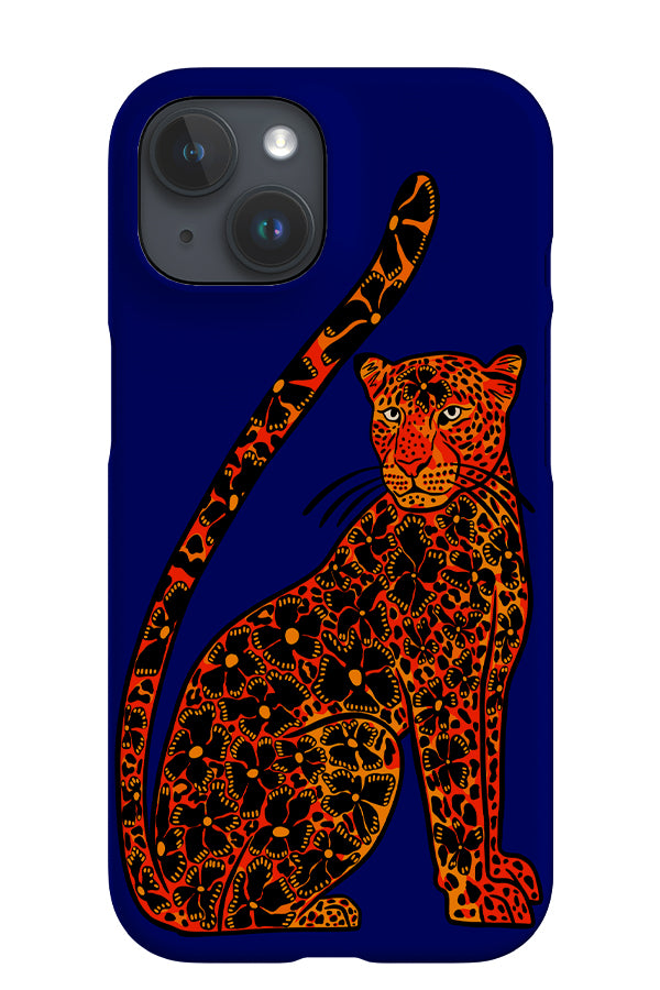 Floral Leopard iPhone Phone Case (Dark Blue) | Harper & Blake