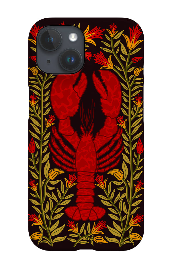 Floral Lobster iPhone Phone Case (Black Red) | Harper & Blake