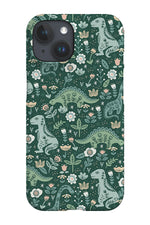Folk Floral Dinosaurs By Latheandquill Phone Case (Green)