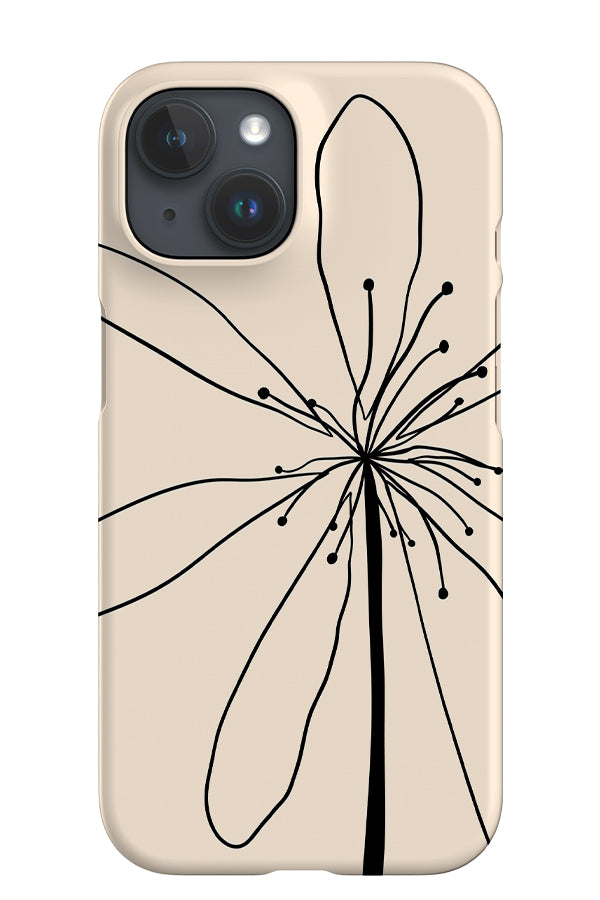 Flower Oversized Placement iPhone Phone Case (Black & White) | Harper & Blake