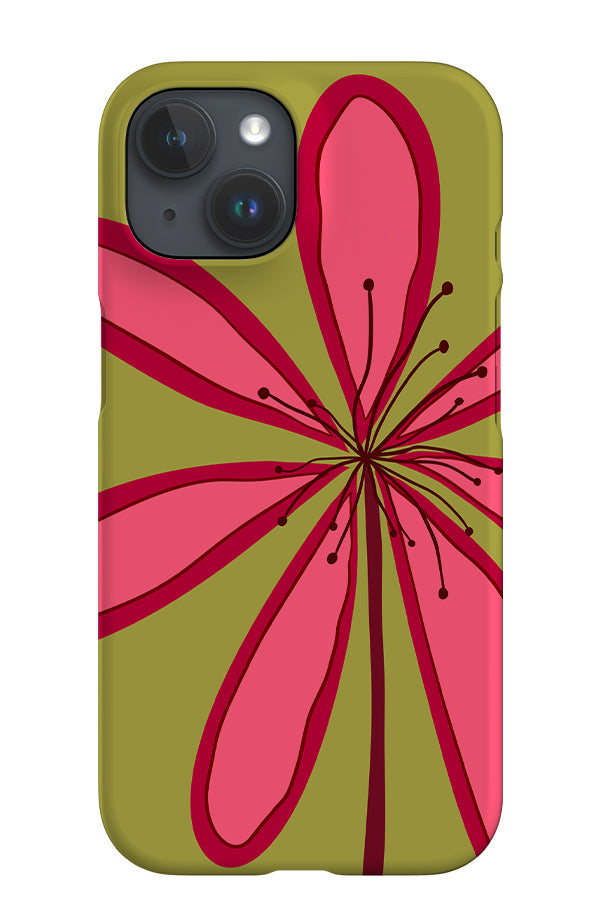 Flower Oversized Placement iPhone Phone Case (Green) | Harper & Blake