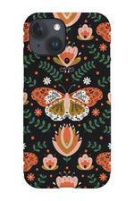 Folk Butterflies By Hannah Maria Phone Case (Black)