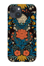 Garden Flower Block Print Damask by Denes Anna Design Phone Case (Dark)
