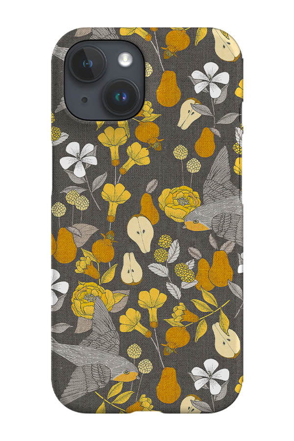 Golden Pears and Birds by Cecilia Mok Phone Case (Grey) | Harper & Blake