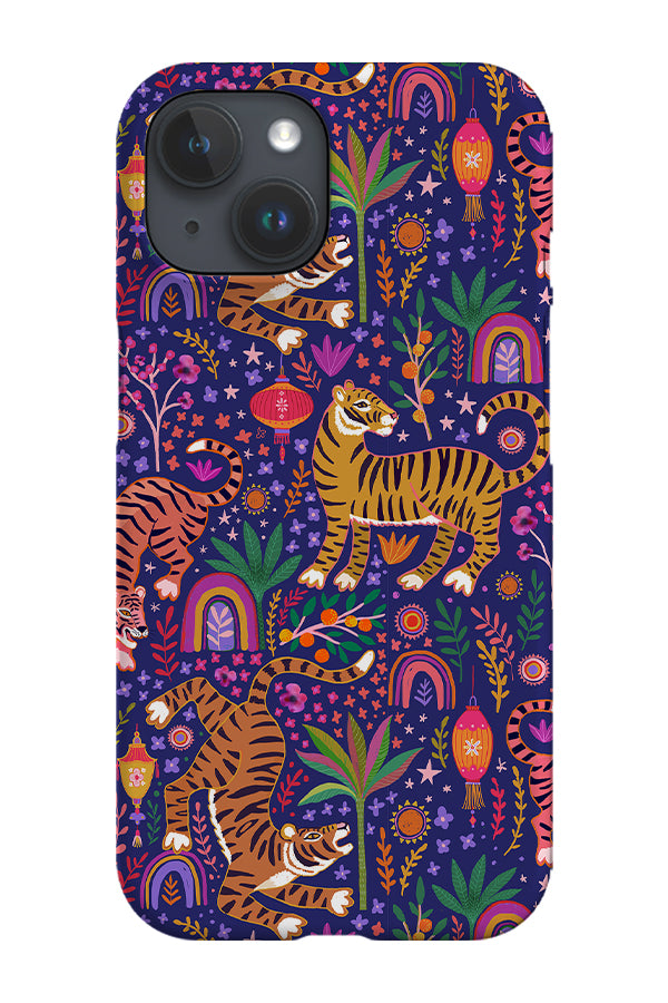 Good Luck Tiger by Janet Broxon Phone Case (Purple)