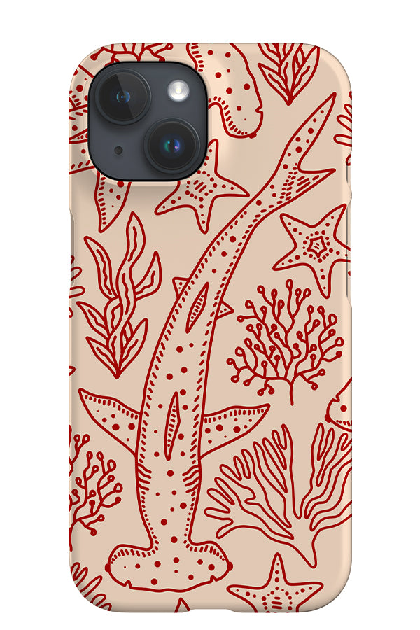 Hammerhead Shark iPhone Phone Case (Beige & Red) | Harper & Blake