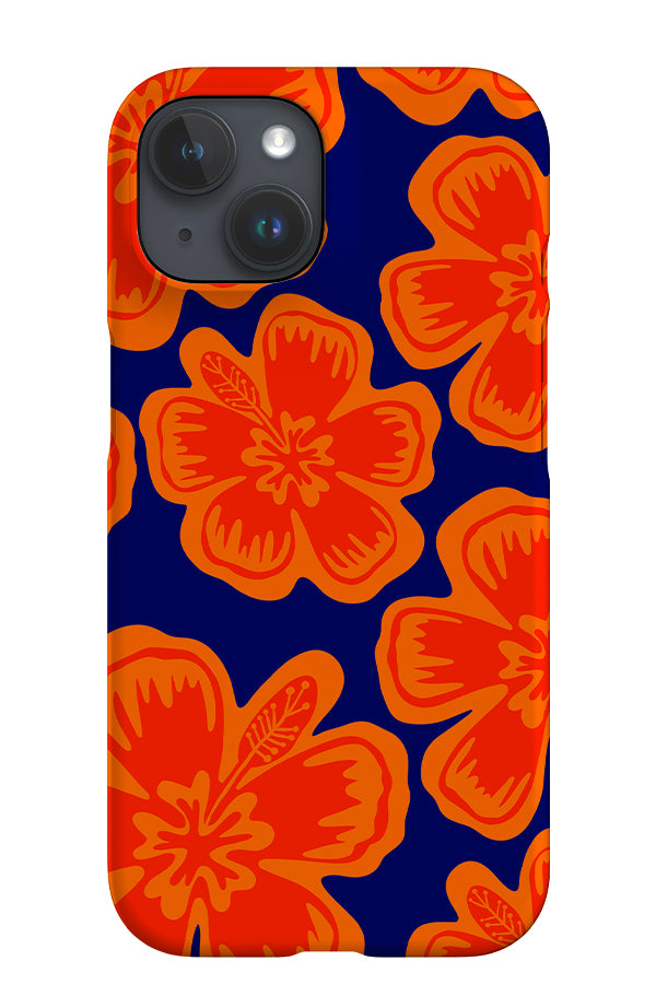 Hibiscus Flower iPhone Phone Case (Dark Blue) | Harper & Blake