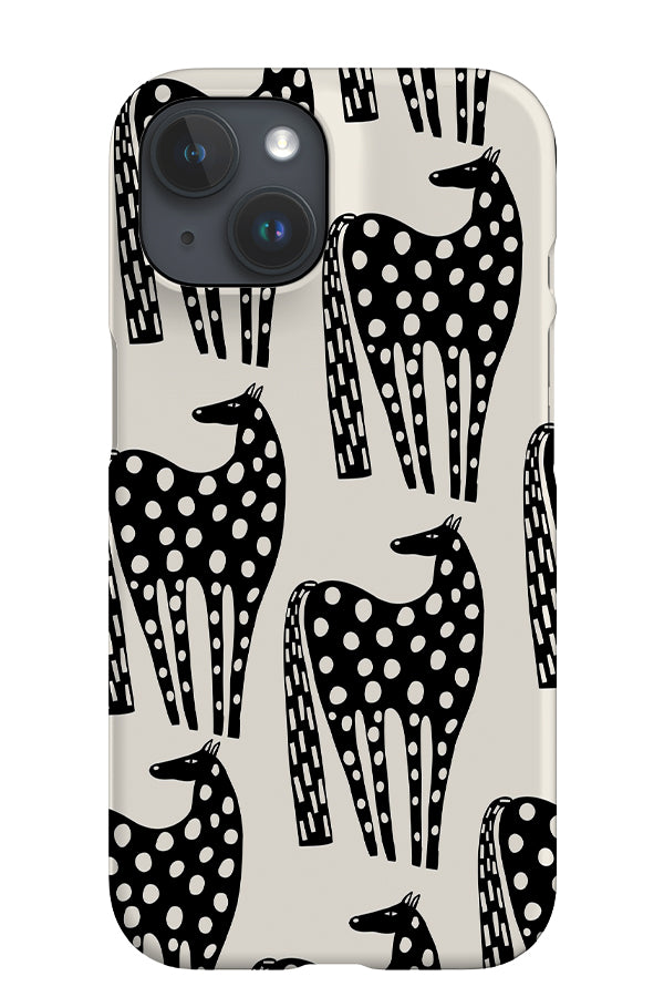 Horse Scatter iPhone Phone Case (Black & White) | Harper & Blake