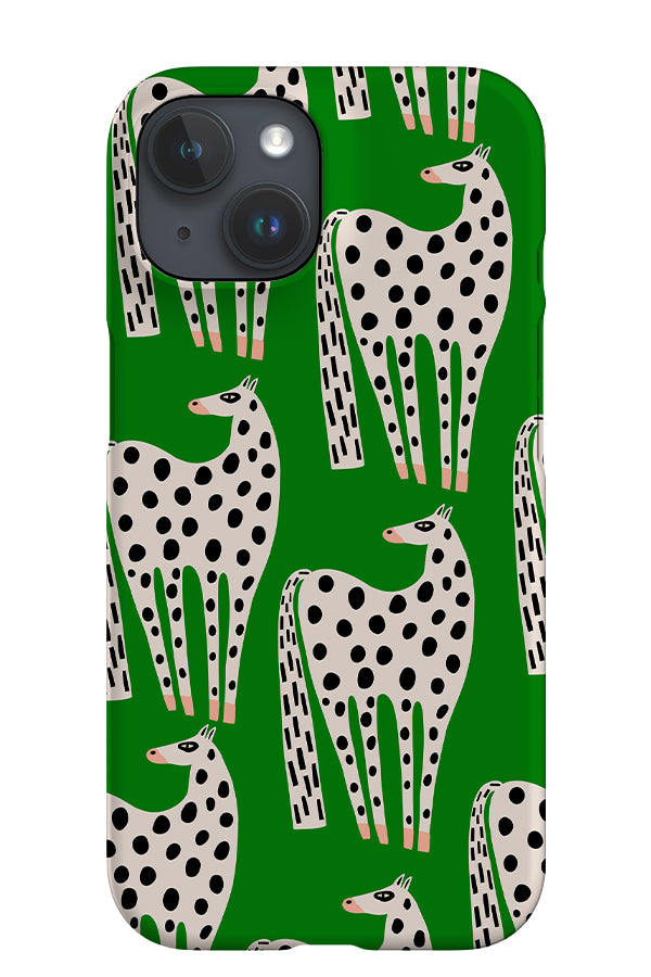 Horse Scatter iPhone Phone Case (Green & White) | Harper & Blake