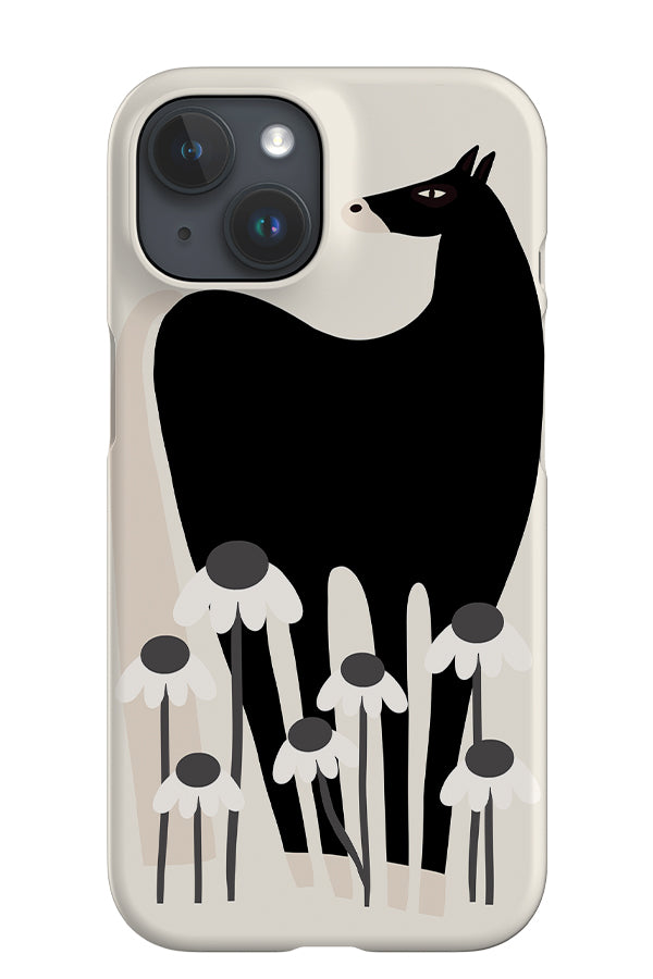 Horse with Flower iPhone Phone Case (Black & White) | Harper & Blake