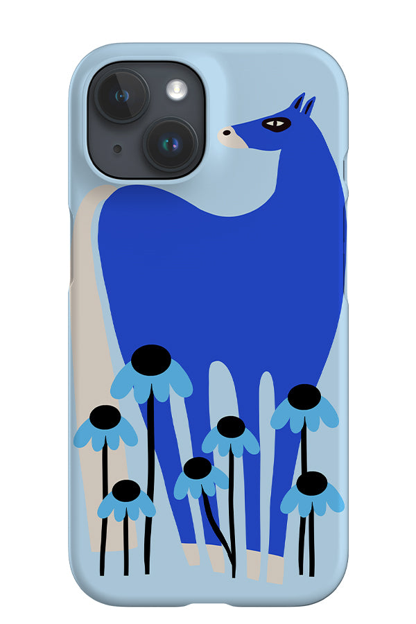 Horse with Flower iPhone Phone Case (Blues) | Harper & Blake