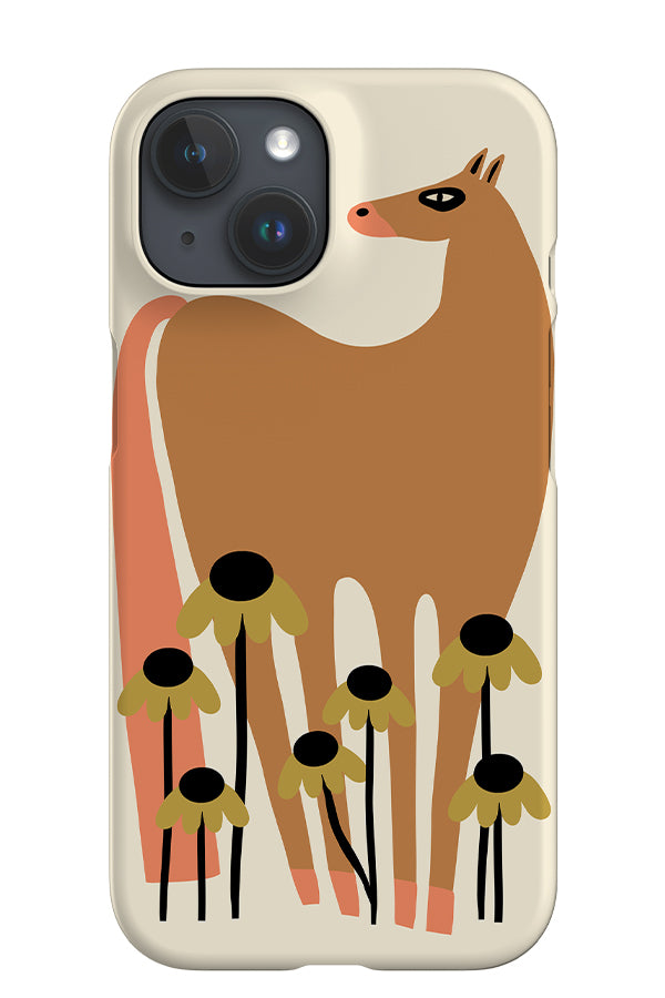 Horse with Flower iPhone Phone Case (White) | Harper & Blake