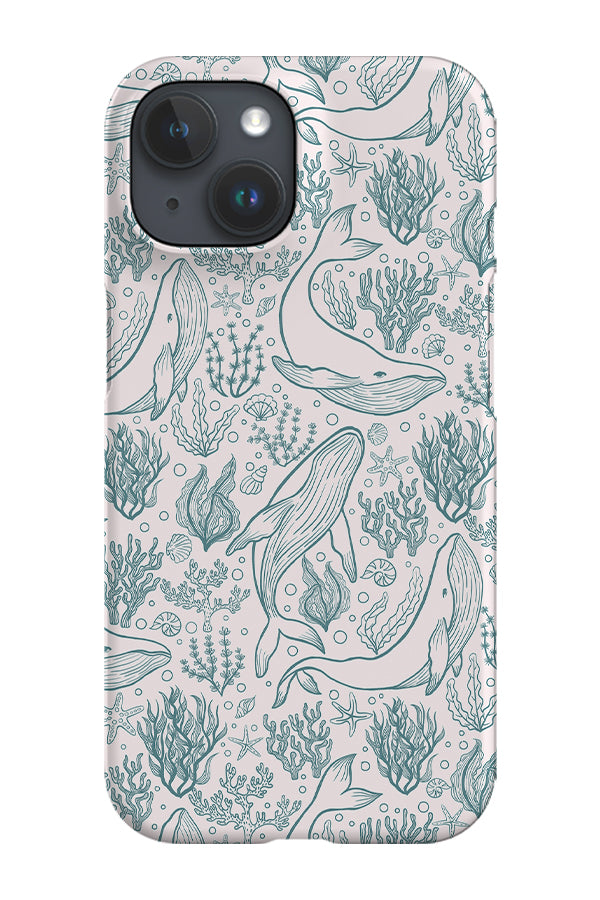 Humpback Whale Line Art by Delively Dewi Phone Case (Beige) | Harper & Blake