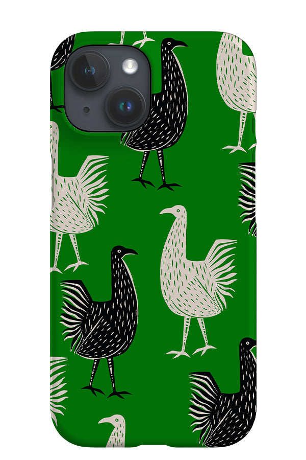 Jungle Chicken Scatter iPhone Phone Case (Green) | Harper & Blake