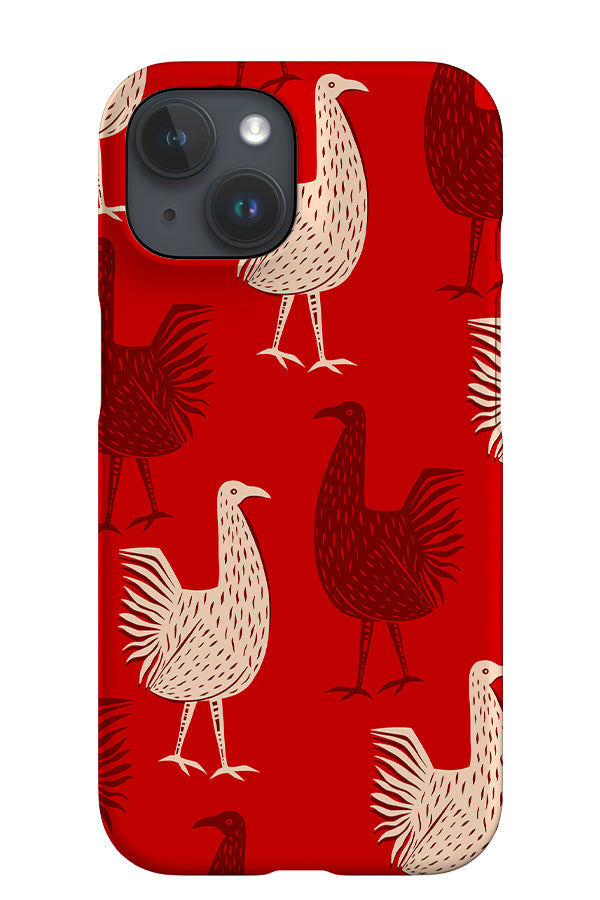 Jungle Chicken Scatter iPhone Phone Case (Red) | Harper & Blake