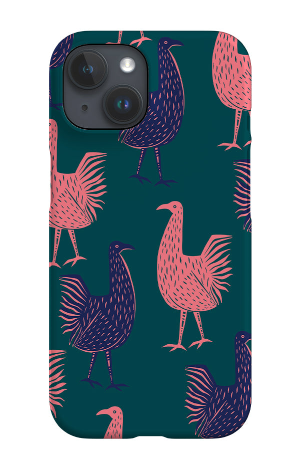 Jungle Chicken Scatter iPhone Phone Case (Teal) | Harper & Blake