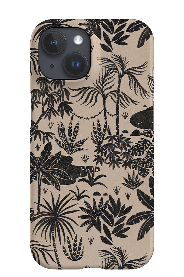 Jungle Pattern iPhone Phone Case (Beige Black) | Harper & Blake