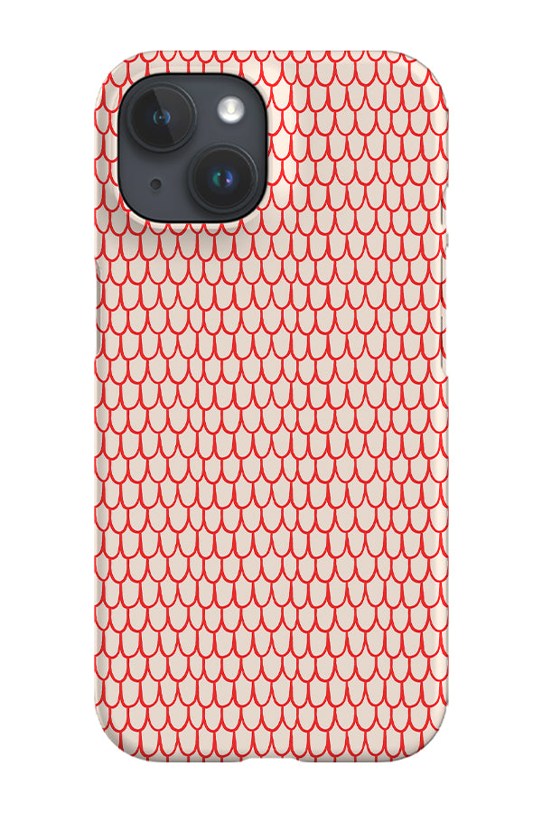 Fish Scale Scribble by Kayla Ann Phone Case (Red)