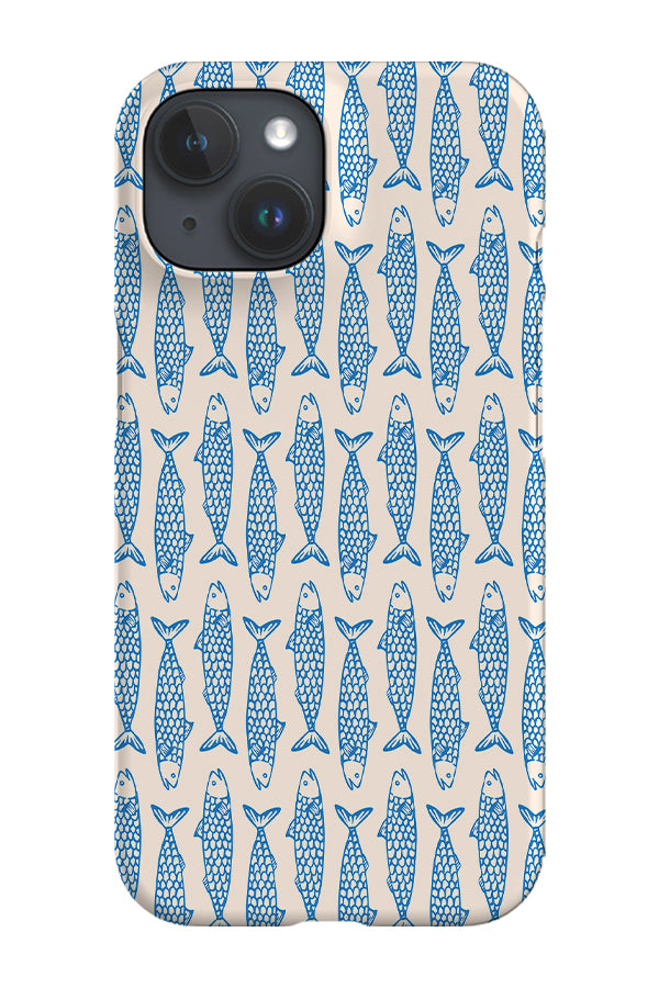 Mackerel Block Print by Kayla Ann Phone Case (Blue) | Harper & Blake