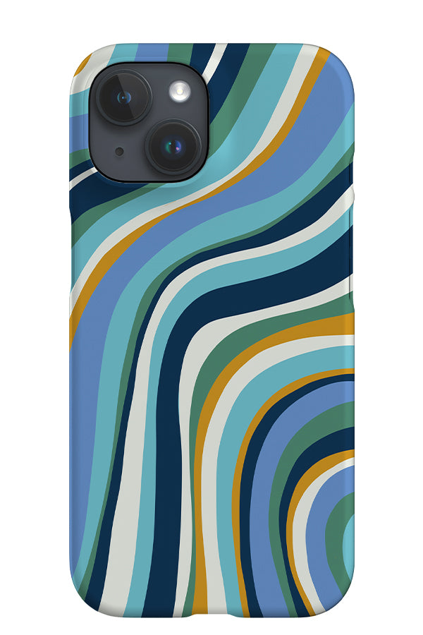 Large Wave iPhone Phone Case (Navy Multi) | Harper & Blake