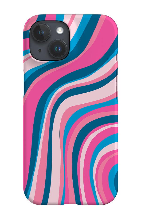 Large Wave iPhone Phone Case (Pink Blue) | Harper & Blake