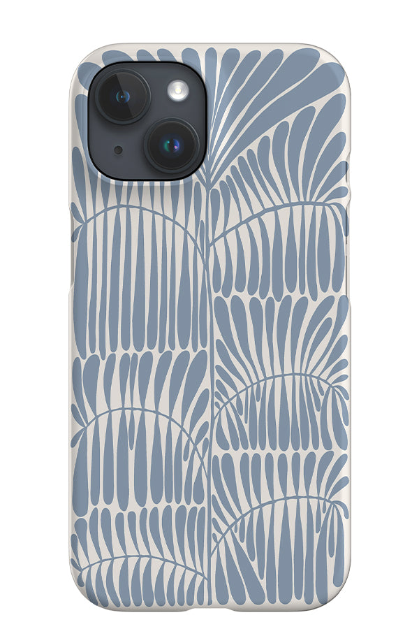 Leaves Placement iPhone Phone Case (Dusty Blue) | Harper & Blake