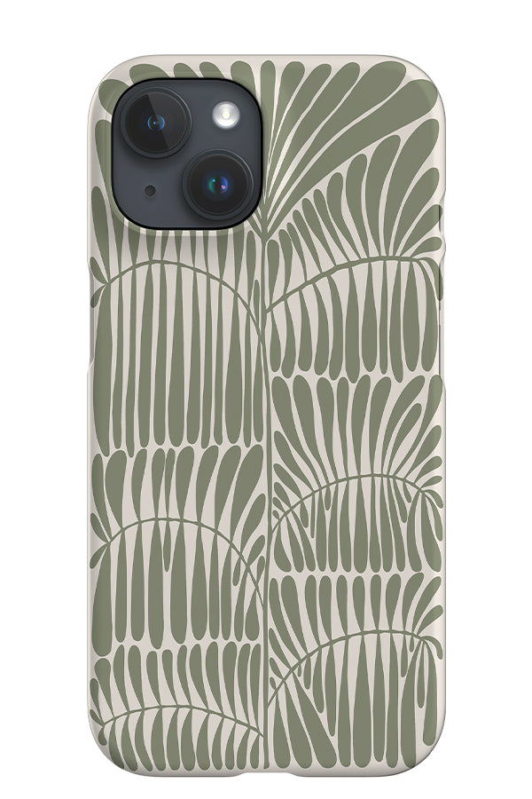 Leaves Placement iPhone Phone Case (Linen Moss Green) | Harper & Blake