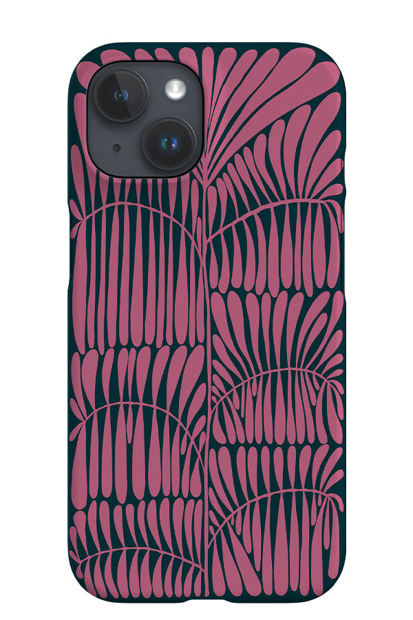 Leaves Placement iPhone Phone Case (Teal & Pink) | Harper & Blake