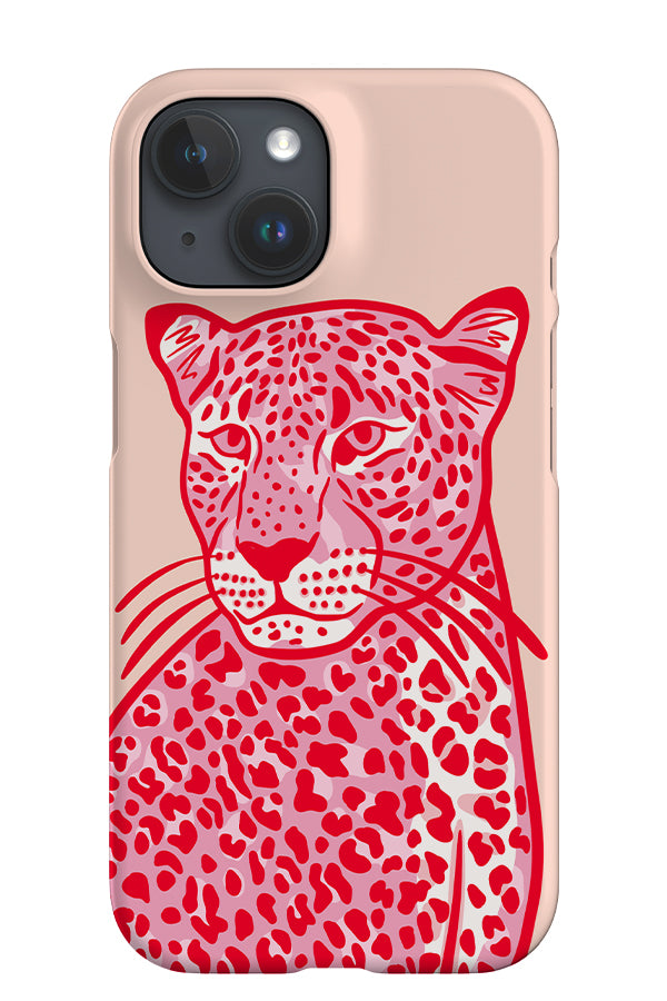 Leopard Up-Close iPhone Phone Case (Pink Red) | Harper & Blake