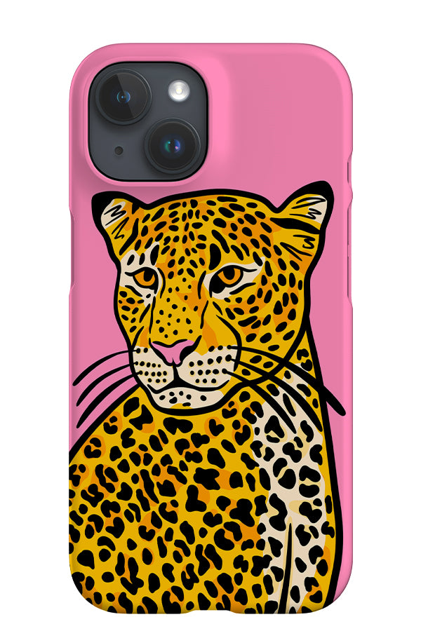 Leopard Up-Close iPhone Phone Case (Pink Yellow) | Harper & Blake