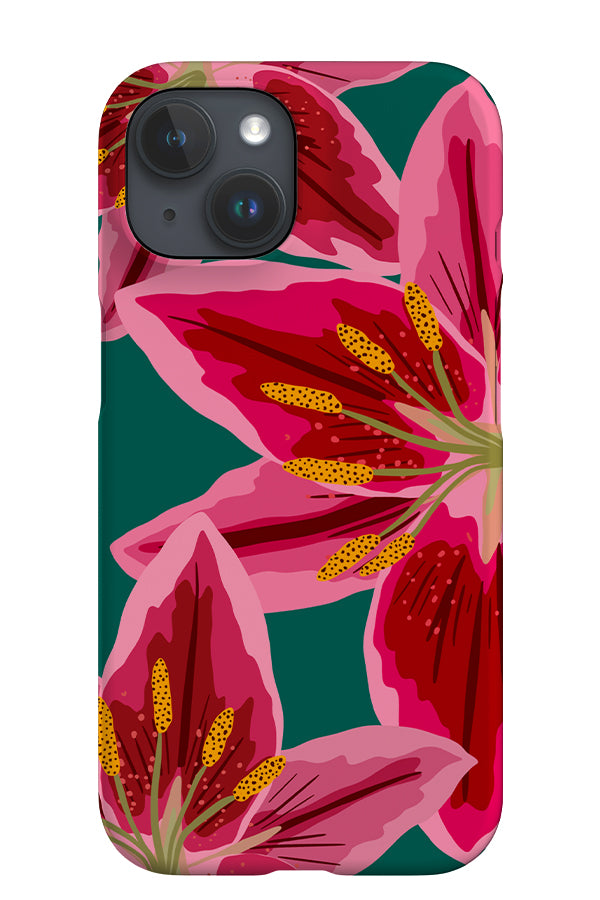 Lily Oversized Placement iPhone Phone Case (Teal) | Harper & Blake