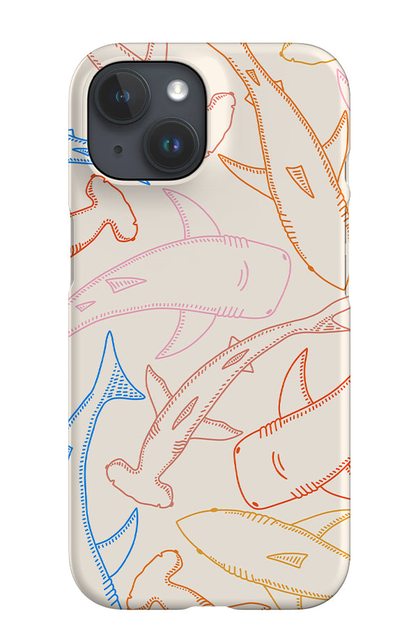 Line Art Shark iPhone Phone Case (Bright) | Harper & Blake