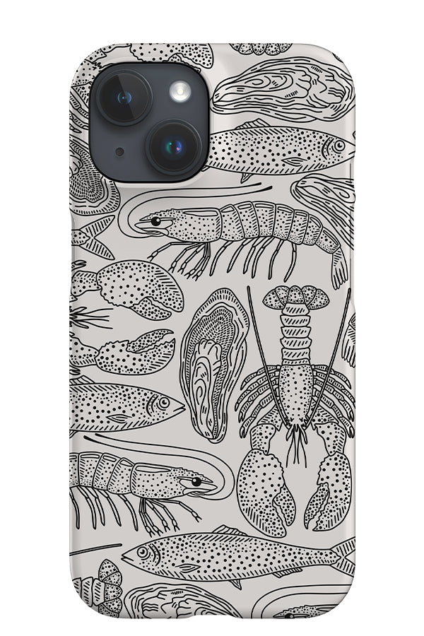 Mixed Ocean Creatures iPhone Phone Case (Black & White) | Harper & Blake