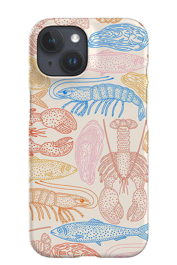 Mixed Ocean Creatures iPhone Phone Case (Bright) | Harper & Blake