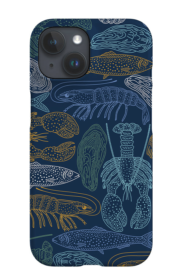 Mixed Ocean Creatures iPhone Phone Case (Navy Multi) | Harper & Blake