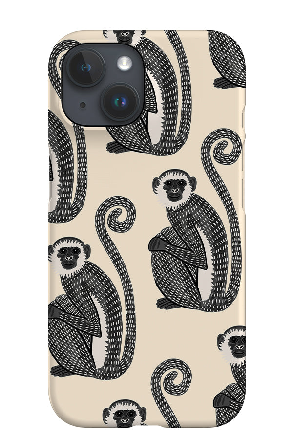 Monkey Scatter iPhone Phone Case (Black & White) | Harper & Blake