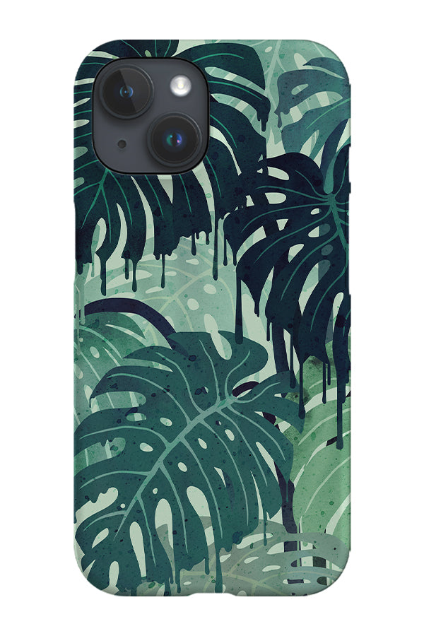 Monstera Melt by LittleClyde Illustration Phone Case (Green)