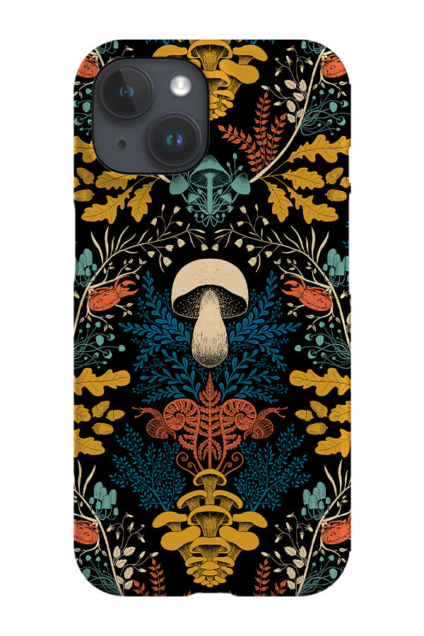 Mushroom Forest Damask Retro by Denes Anna Design Phone Case (Black) | Harper & Blake