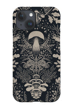 Mushroom Forest Damask by Denes Anna Design Phone Case (Black)