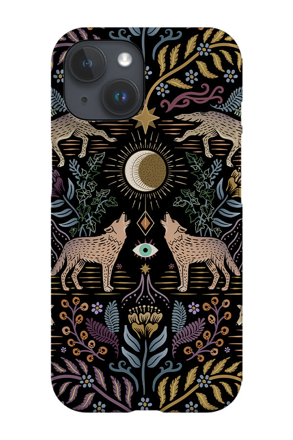 Mystical Grey Wolves by Misentangledvision Phone Case (Black)